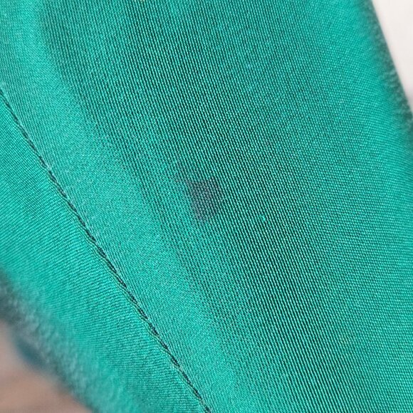 Safe Silk by Adrianna Papell Sz 6 Dark Green Silk Tunic Buttons Mandarin Collar - Picture 10 of 14